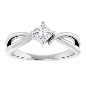 Continuum Sterling Silver 3.5x3.5 mm Square Ring Mounting – image 5