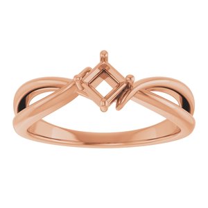 10K Rose Gold 3.5x3.5 mm Square Ring Mounting – image 6