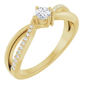 18K Yellow Gold 3.5 mm Round Ring Mounting