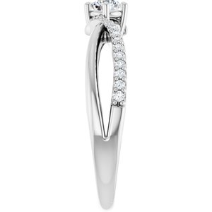14K White Gold 3.5 mm Round Ring Mounting – image 7