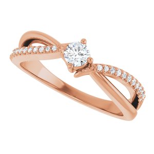 14K Rose Gold 3.5 mm Round Ring Mounting – image 8