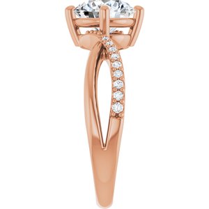 10K Rose Gold 7.4 mm Round Ring Mounting – image 7