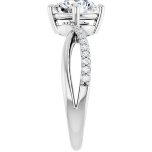 10K White Gold 7.4 mm Round Ring Mounting – image 7