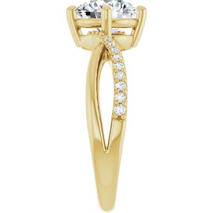 14K Yellow Gold 7.4 mm Round Ring Mounting – image 7