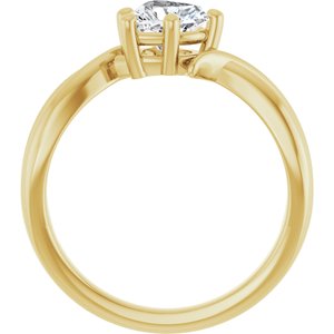 10K Yellow Gold 6x6 mm Heart Ring Mounting – image 3