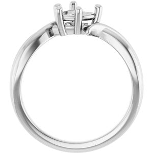 18K White Gold 6x6 mm Heart Ring Mounting – image 4