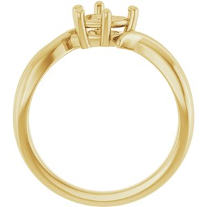 10K Yellow Gold 6x6 mm Heart Ring Mounting – image 4
