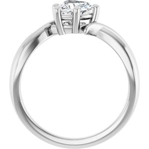 18K White Gold 6x6 mm Heart Ring Mounting – image 3