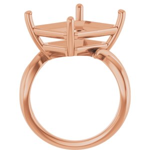 18K Rose Gold 15x13 mm Emerald Ring Mounting – image 4