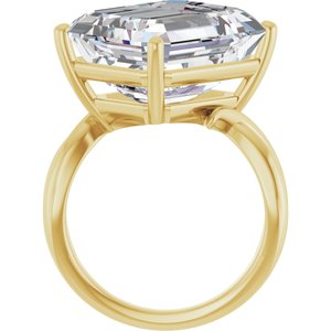 10K Yellow Gold 15x13 mm Emerald Ring Mounting – image 3