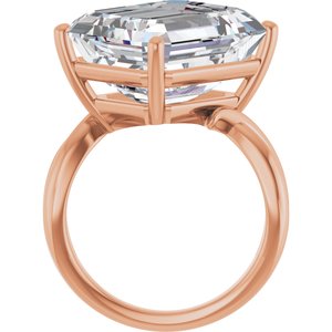 14K Rose Gold 15x13 mm Emerald Ring Mounting – image 3