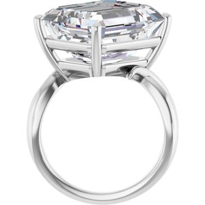 18K White Gold 15x13 mm Emerald Ring Mounting – image 3