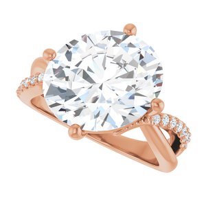 14K Rose Gold 13x11 mm Oval Ring Mounting – image 8