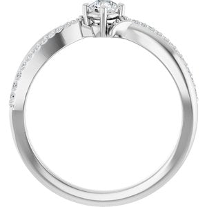 10K White Gold 3.5 mm Round Ring Mounting – image 3