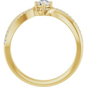 18K Yellow Gold 3.5 mm Round Ring Mounting – image 3