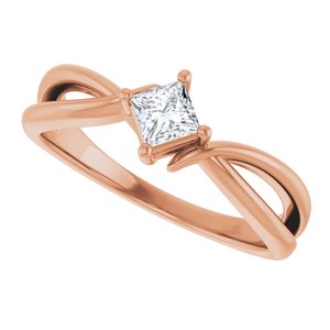 10K Rose Gold 3.5x3.5 mm Square Ring Mounting – image 8