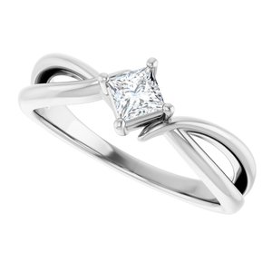 Continuum Sterling Silver 3.5x3.5 mm Square Ring Mounting – image 8
