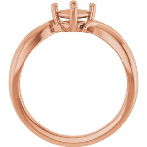 10K Rose Gold 5x5 mm Cushion Ring Mounting – image 4