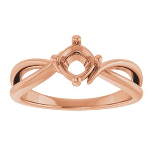 10K Rose Gold 5x5 mm Cushion Ring Mounting – image 6