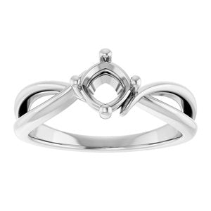 14K X1 White Gold 5x5 mm Cushion Ring Mounting – image 6
