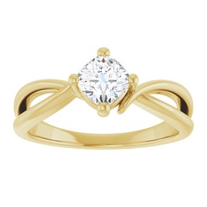 14K Yellow Gold 5x5 mm Cushion Ring Mounting – image 5