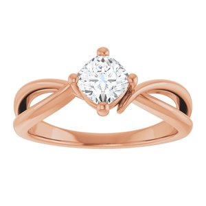 18K Rose Gold 5x5 mm Cushion Ring Mounting – image 5
