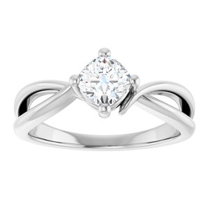 14K X1 White Gold 5x5 mm Cushion Ring Mounting – image 5