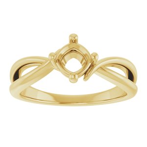 14K Yellow Gold 5x5 mm Cushion Ring Mounting – image 6