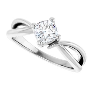 Sterling Silver 5x5 mm Cushion Ring Mounting – image 8