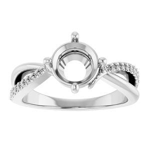 Continuum Sterling Silver 7.4 mm Round Ring Mounting – image 6