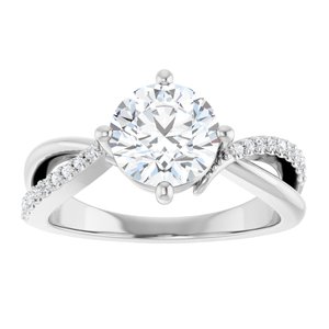 14K X1 White Gold 7.4 mm Round Ring Mounting – image 5