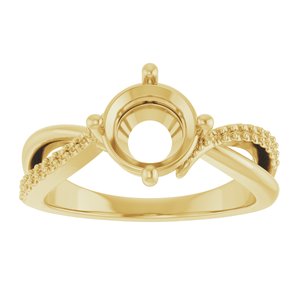 10K Yellow Gold 7.4 mm Round Ring Mounting – image 6