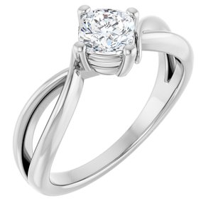 Platinum 5x5 mm Cushion Ring Mounting