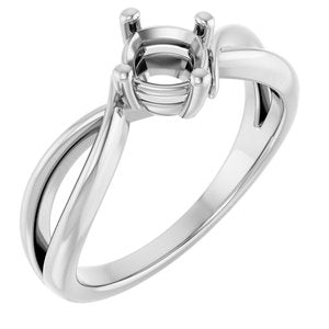 14K X1 White Gold 5x5 mm Cushion Ring Mounting – image 2