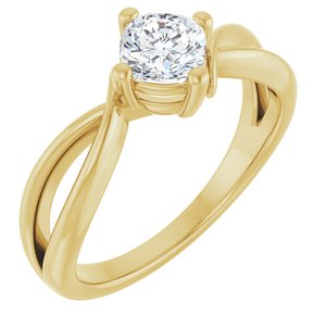 10K Yellow Gold 5x5 mm Cushion Ring Mounting