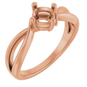 10K Rose Gold 5x5 mm Cushion Ring Mounting – image 2