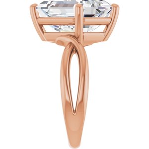 10K Rose Gold 12x10 mm Emerald Ring Mounting – image 7