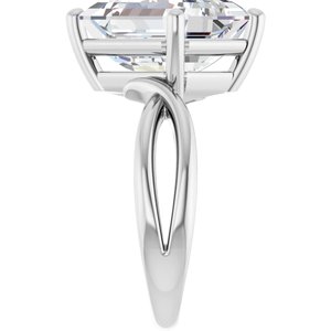 10K White Gold 12x10 mm Emerald Ring Mounting – image 7