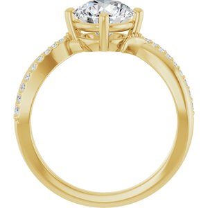 10K Yellow Gold 7.4 mm Round Ring Mounting – image 3