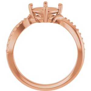 10K Rose Gold 7.4 mm Round Ring Mounting – image 4