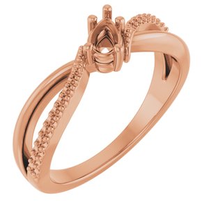 10K Rose Gold 5x3 mm Pear Ring Mounting – image 2