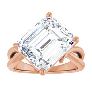 18K Rose Gold 12x10 mm Emerald Ring Mounting – image 5