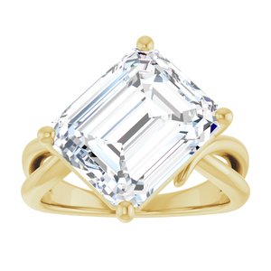 10K Yellow Gold 12x10 mm Emerald Ring Mounting – image 5