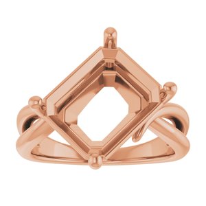 18K Rose Gold 12x10 mm Emerald Ring Mounting – image 6