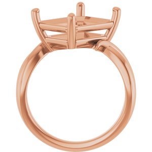 10K Rose Gold 12x10 mm Emerald Ring Mounting – image 4
