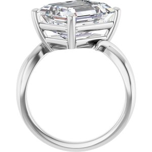 18K White Gold 12x10 mm Emerald Ring Mounting – image 3