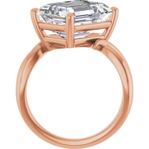 14K Rose Gold 12x10 mm Emerald Ring Mounting – image 3