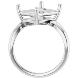 Platinum 12x10 mm Emerald Ring Mounting – image 4