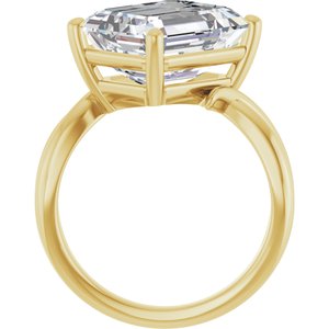 10K Yellow Gold 12x10 mm Emerald Ring Mounting – image 3