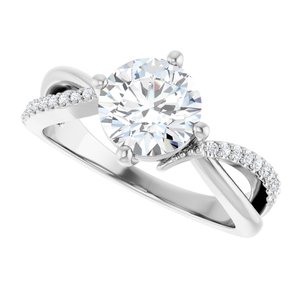 14K X1 White Gold 7.4 mm Round Ring Mounting – image 8